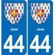 44 Héric blason  ville autocollant plaque stickers