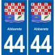 44 Héric blason  ville autocollant plaque stickers