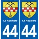 44 Héric blason  ville autocollant plaque stickers