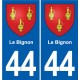 44 Héric blason  ville autocollant plaque stickers