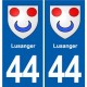 44 Héric blason  ville autocollant plaque stickers