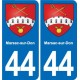 44 Héric blason  ville autocollant plaque stickers