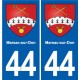 44 Héric blason  ville autocollant plaque stickers