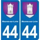 44 Héric blason  ville autocollant plaque stickers
