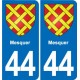 44 Héric blason  ville autocollant plaque stickers