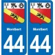 44 Héric blason  ville autocollant plaque stickers