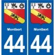 44 Héric blason  ville autocollant plaque stickers