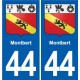 44 Héric blason  ville autocollant plaque stickers