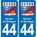 44 Montoir-de-Bretagne escudo de armas de la ciudad de etiqueta, placa de la etiqueta engomada
