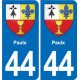 44 Héric blason  ville autocollant plaque stickers
