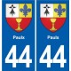 44 Héric blason  ville autocollant plaque stickers