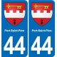 44 Héric blason  ville autocollant plaque stickers