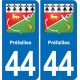 44 Héric blason  ville autocollant plaque stickers