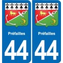 44 Héric blason  ville autocollant plaque stickers