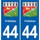 44 Héric blason  ville autocollant plaque stickers