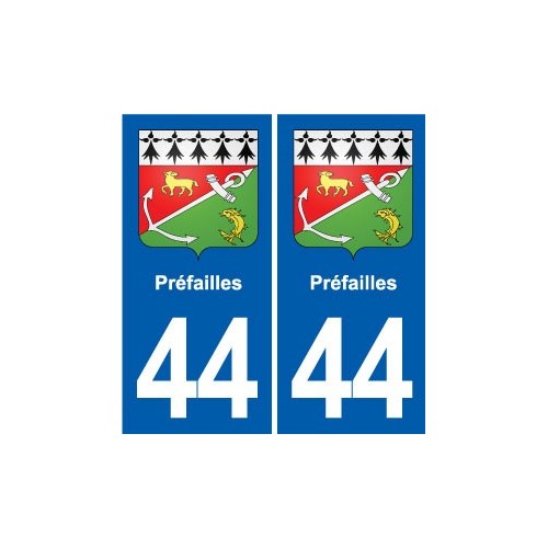 44 Héric blason  ville autocollant plaque stickers