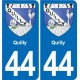 44 Héric blason  ville autocollant plaque stickers