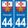 44 Héric blason  ville autocollant plaque stickers
