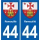 44 Héric blason  ville autocollant plaque stickers