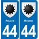 44 Héric blason  ville autocollant plaque stickers