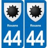 44 Héric blason  ville autocollant plaque stickers