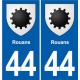 44 Héric blason  ville autocollant plaque stickers