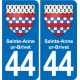 44 Héric blason  ville autocollant plaque stickers