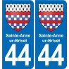 44 Héric blason  ville autocollant plaque stickers