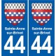 44 Héric blason  ville autocollant plaque stickers