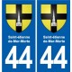 44 Héric blason  ville autocollant plaque stickers