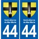 44 Héric blason  ville autocollant plaque stickers