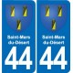 44 Héric blason  ville autocollant plaque stickers