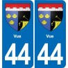 44 Héric blason  ville autocollant plaque stickers