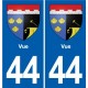 44 Héric blason  ville autocollant plaque stickers