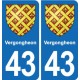 43 Vergongheon blason autocollant plaque immatriculation ville