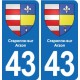 43 Langeac blason autocollant plaque immatriculation ville