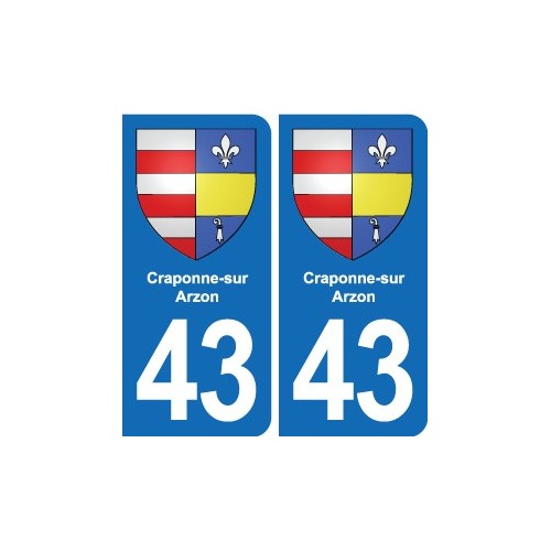 43 Langeac blason autocollant plaque immatriculation ville