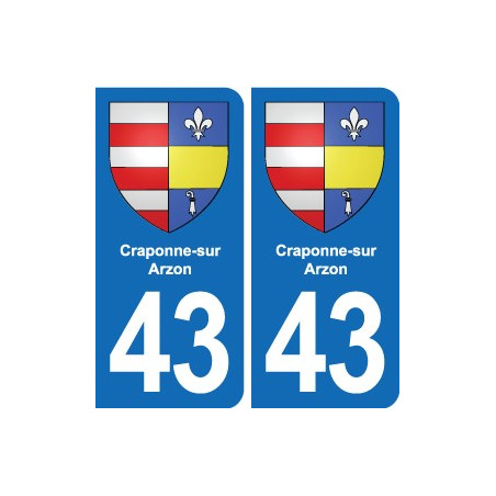 43 Langeac blason autocollant plaque immatriculation ville
