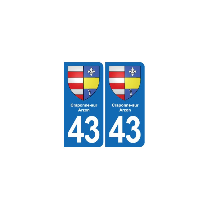 43 Langeac blason autocollant plaque immatriculation ville