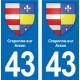 43 Langeac blason autocollant plaque immatriculation ville