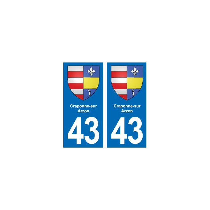 43 Langeac blason autocollant plaque immatriculation ville