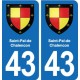 43 Langeac blason autocollant plaque immatriculation ville