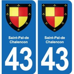 43 Langeac blason autocollant plaque immatriculation ville