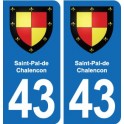 43 Langeac blason autocollant plaque immatriculation ville