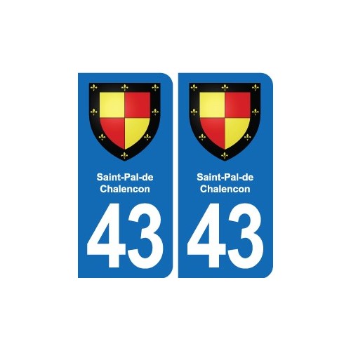 43 Langeac blason autocollant plaque immatriculation ville