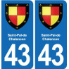 43 Langeac blason autocollant plaque immatriculation ville
