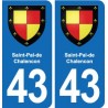 43 Langeac blason autocollant plaque immatriculation ville