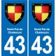 43 Langeac blason autocollant plaque immatriculation ville
