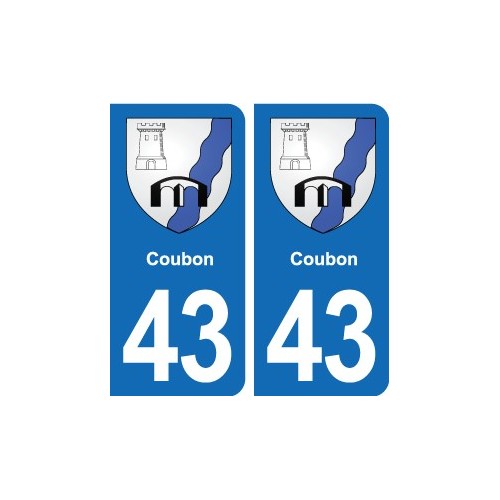 43 Langeac blason autocollant plaque immatriculation ville