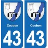 43 Langeac blason autocollant plaque immatriculation ville